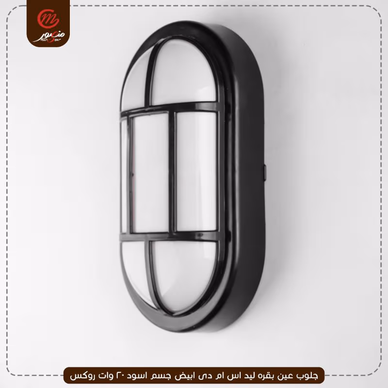 جلوب عين بقره ليد اس ام دى ابيض جسم اسود 20 وات روكس